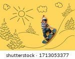 the little boy dreaming about... | Shutterstock . vector #1713053377