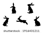 Silhouettes Of Rabbits Isolated ...