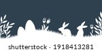 Easter Background With Rabbits...