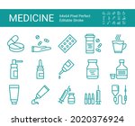 set of line icons of medicine.... | Shutterstock .eps vector #2020376924