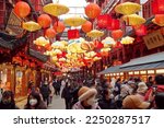 Small photo of Shanghai, China - Jan. 16, 2023: Lantern Festival in the Chinese New Year( Rabbit year), colorful lanterns in Yuyuan garden.