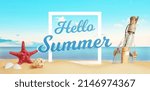 Hello Summer Text On Beach Sand ...