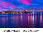 Centennial Bridge over Mississippi River in Rock Island IL and Davenport IA