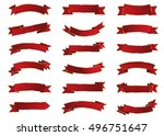 banner red vector icon set on... | Shutterstock .eps vector #496751647