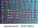 banner ribbon label red vector... | Shutterstock .eps vector #553176811