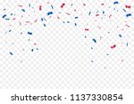 red and blue confetti isolated... | Shutterstock .eps vector #1137330854