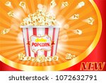 flying popcorn ad poster ... | Shutterstock .eps vector #1072632791