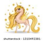 pony unicorn with bow tie  big... | Shutterstock .eps vector #1310492381