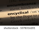 Small photo of encyclical word in a dictionary. encyclical concept