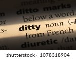 Small photo of ditty word in a dictionary. ditty concept