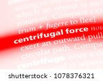 Small photo of centrifugal force word in a dictionary. centrifugal force concept