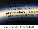 Small photo of prebendary word in a dictionary. prebendary concept.