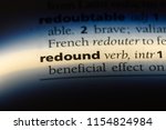 Small photo of redound word in a dictionary. redound concept.