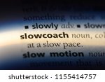 Small photo of slowcoach word in a dictionary. slowcoach concept.