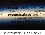 Small photo of recapitulate word in a dictionary. recapitulate concept.