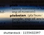 Small photo of plebeian word in a dictionary. plebeian concept.