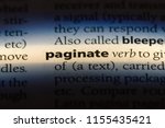 Small photo of paginate word in a dictionary. paginate concept.