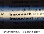 Small photo of insomuch word in a dictionary. insomuch concept.