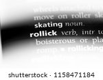 Small photo of rollick word in a dictionary. rollick concept.