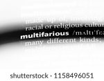 Small photo of multifarious word in a dictionary. multifarious concept.