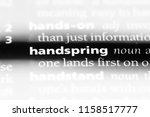 Small photo of handspring word in a dictionary. handspring concept.