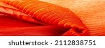 Small photo of tissue, textile, cloth, fabric, web, texture, red corrugation fabric, undulation ripple wave