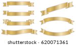holiday ribbons are golden in... | Shutterstock .eps vector #620071361