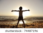 Silhouette Of Child On The...