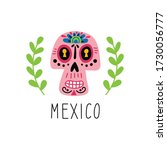 cartoon mexican funny skull for ... | Shutterstock .eps vector #1730056777