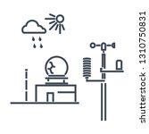 Thin Line Icon Weather Station  ...