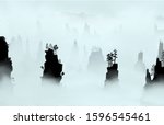 tianjin mountains  avatar... | Shutterstock .eps vector #1596545461