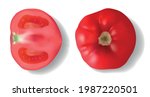 big realistic vector tomato... | Shutterstock .eps vector #1987220501