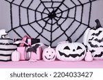 Pink And White Halloween Decor...