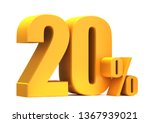Gold 20 Percent Off 3d Sign On...