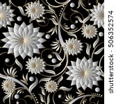 Floral Damask Vector Seamless...