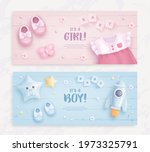 set of baby shower invitation... | Shutterstock .eps vector #1973325791