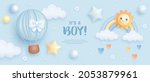 baby shower horizontal banner... | Shutterstock .eps vector #2053879961
