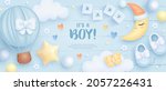 baby shower horizontal banner... | Shutterstock .eps vector #2057226431