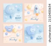 set of baby shower invitation... | Shutterstock .eps vector #2110400654
