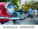 Vintage American cars on display at classic car show