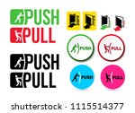 Set Of Pull Or Push Door Signs. ...