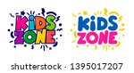 kids zone cartoon logo. set of... | Shutterstock .eps vector #1395017207