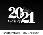 class of 2021 with graduation... | Shutterstock .eps vector #1822781054