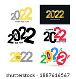 set of happy new year 2022 text ... | Shutterstock .eps vector #1887616567