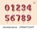 metallic rose  pink number... | Shutterstock .eps vector #1906371637