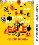 halloween sale concept banners. ... | Shutterstock .eps vector #2036428997
