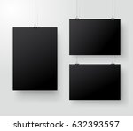 black poster hanging on binder. ... | Shutterstock .eps vector #632393597