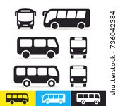 Set Of Bus Icon. Vector...