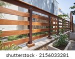 Transparent wooden fence in a modern house