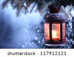 Christmas Lantern With Snowfall ...